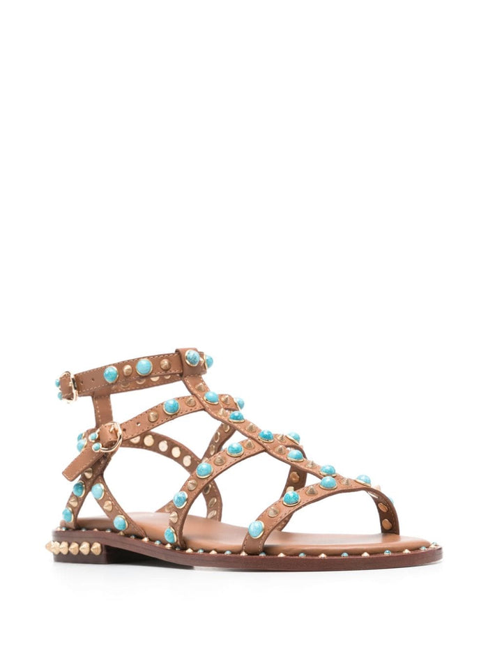 Ash Sandals Leather Brown Furs & Skins->leather100 %