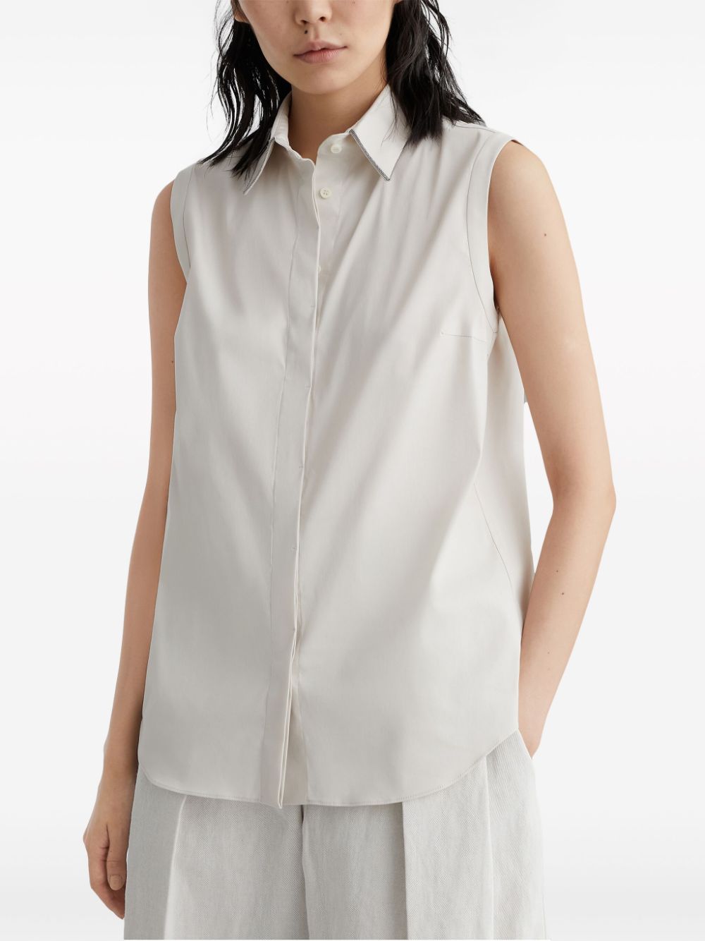 Brunello Cucinelli Shirts Grigio Chiaro Cotton