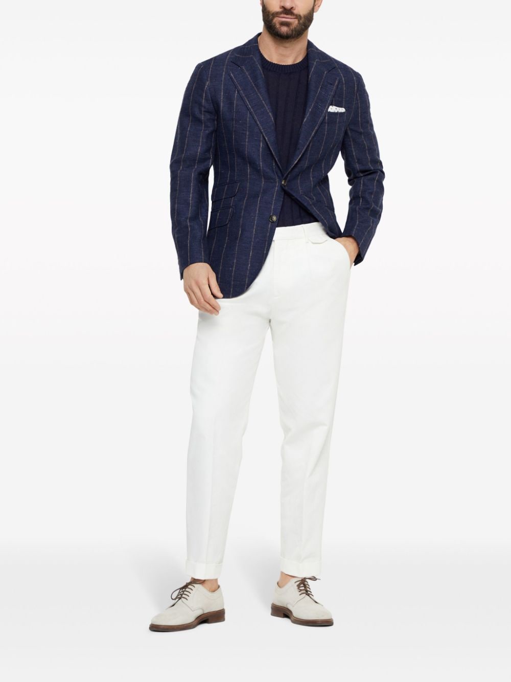 Brunello Cucinelli Sweaters Blu Linen/flax