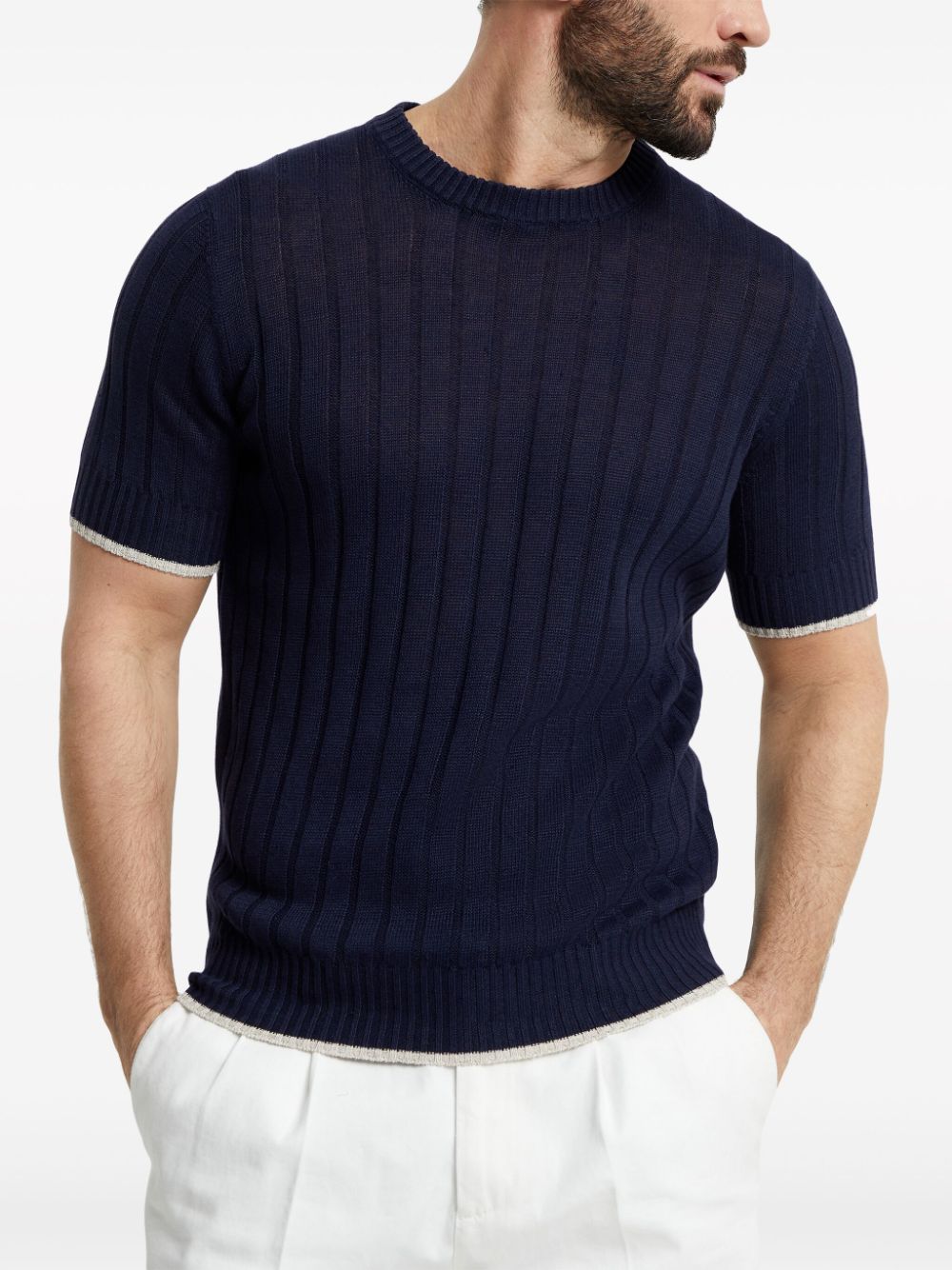 Brunello Cucinelli Sweaters Blu Linen/flax