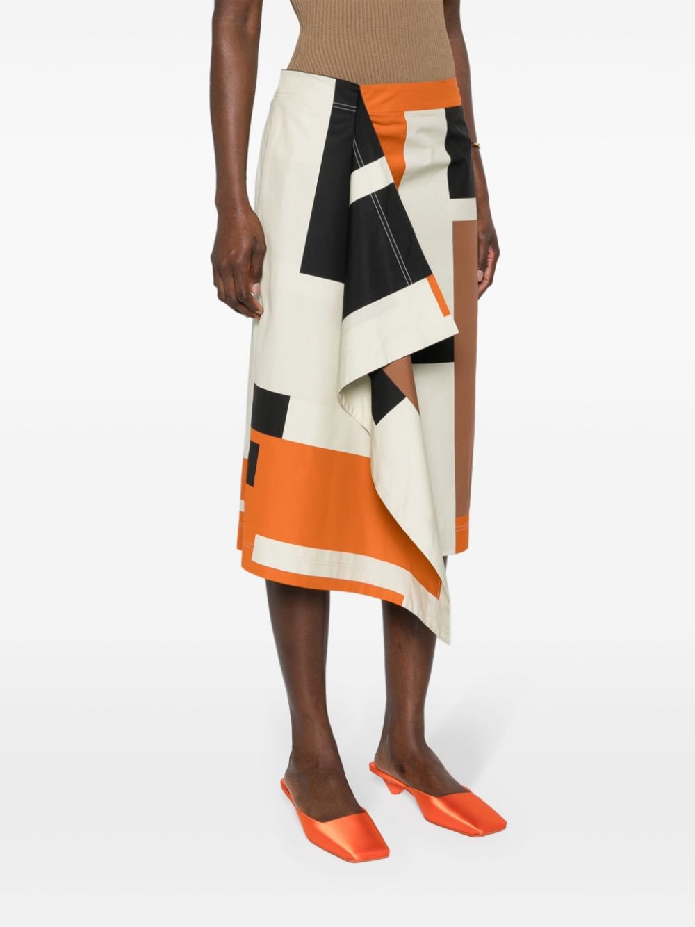 Fendi Skirts Orange Cotton