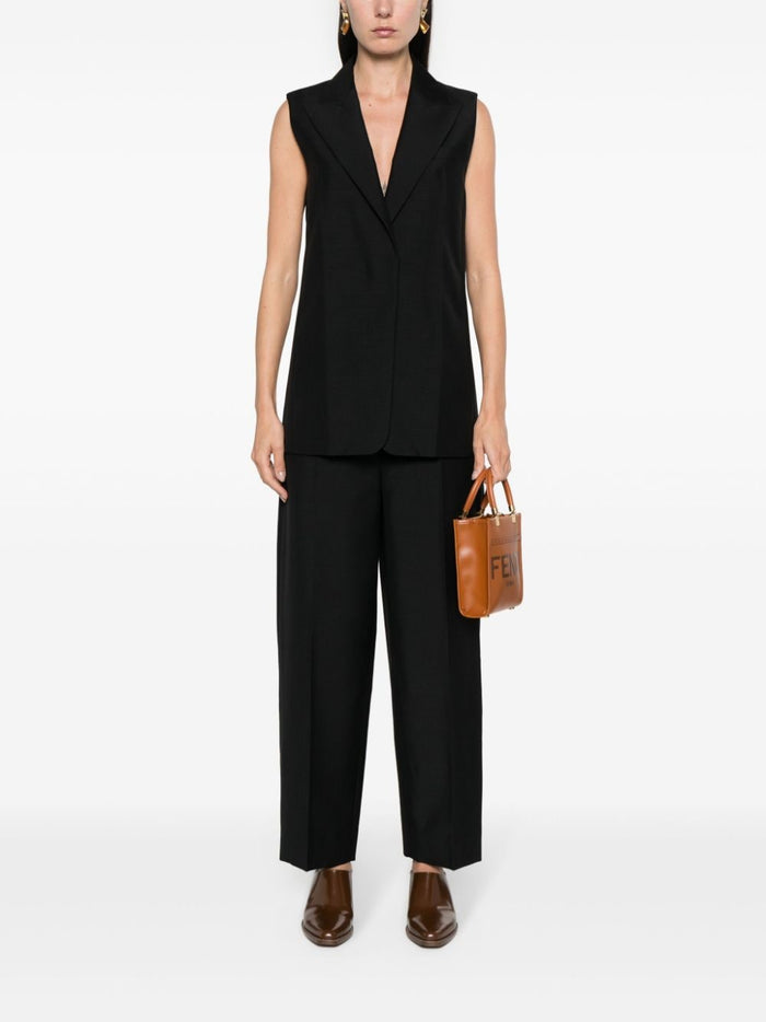 Fendi Trousers Black Mohair