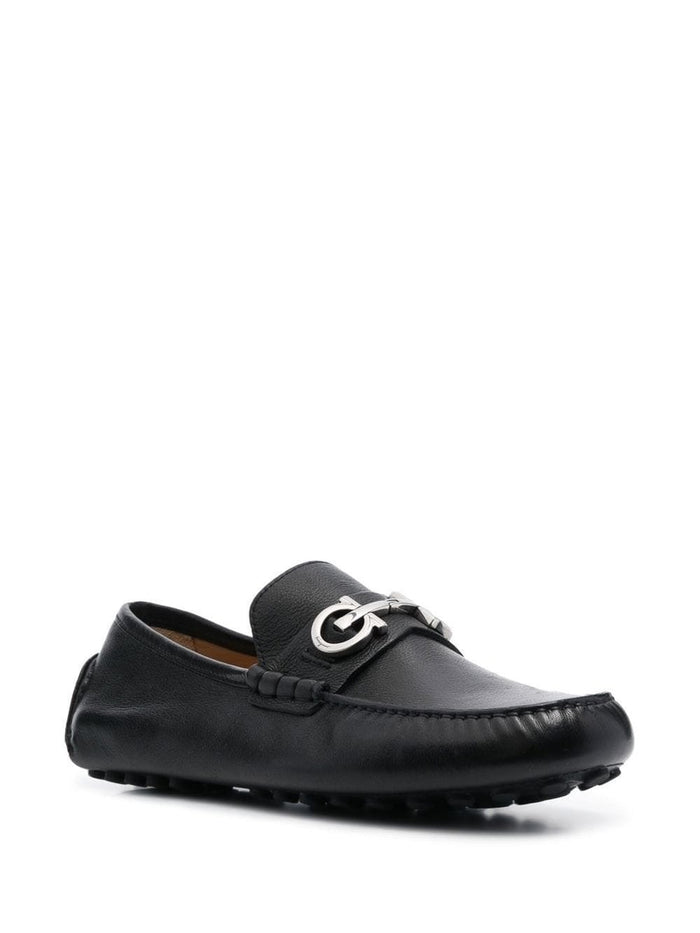 Ferragamo Flat Shoes Black Buffalo Skin