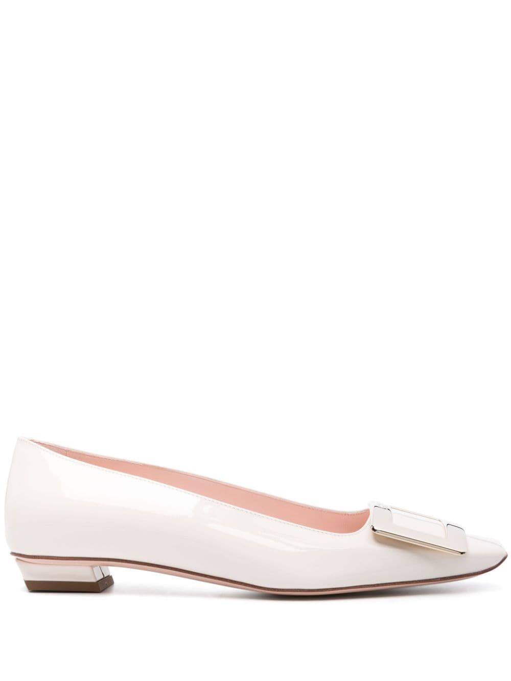 Roger Vivier Flat Shoes White Patent Leather Upper