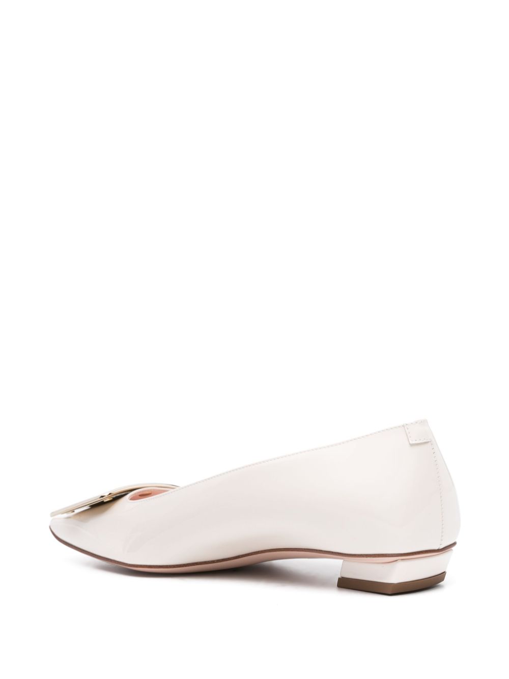 Roger Vivier Flat Shoes White Patent Leather Upper