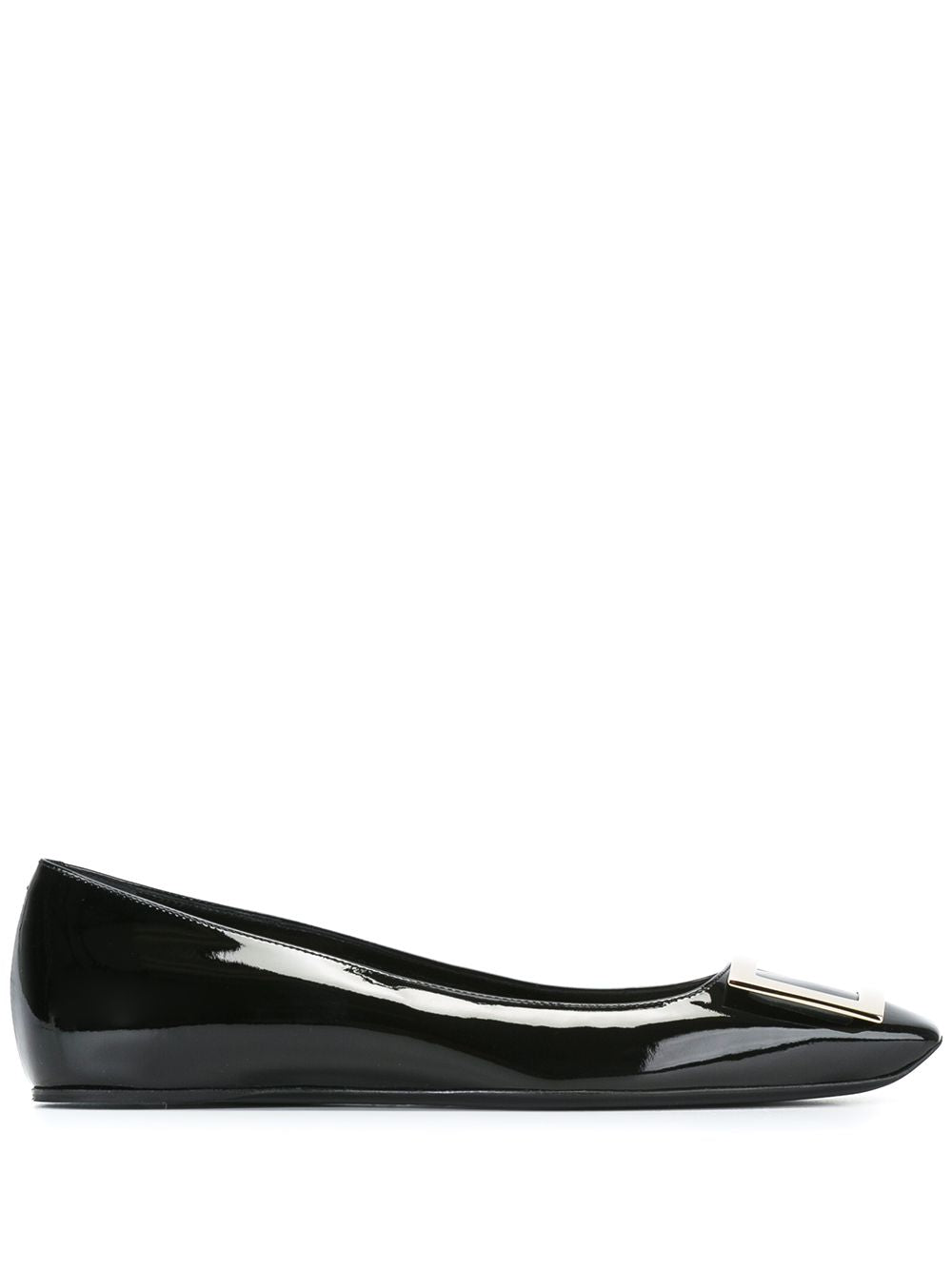Roger Vivier Flat Shoes Black Patent Leather