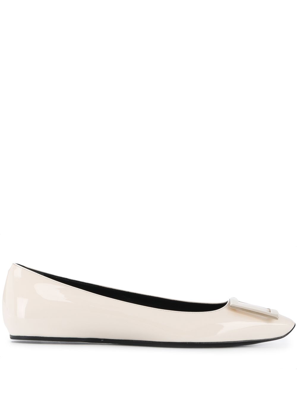 Roger Vivier Flat Shoes White Patent Leather