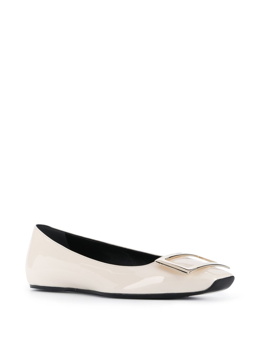 Roger Vivier Flat Shoes White Patent Leather