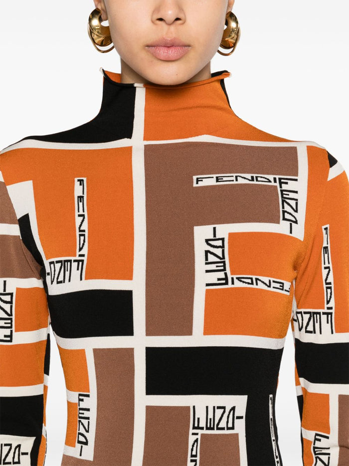 Fendi Sweaters Orange Viscose Polyester