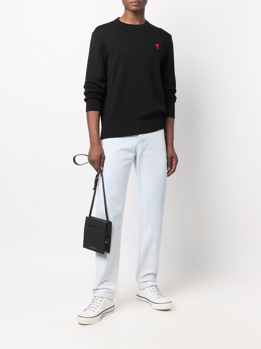 Ami Paris Sweaters Black Main Fabric:rws Wool