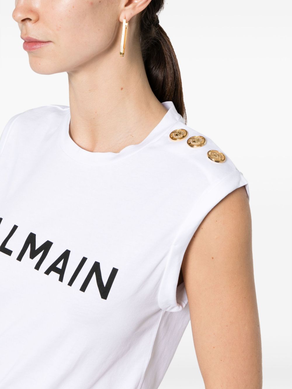 Balmain Top White Cotton