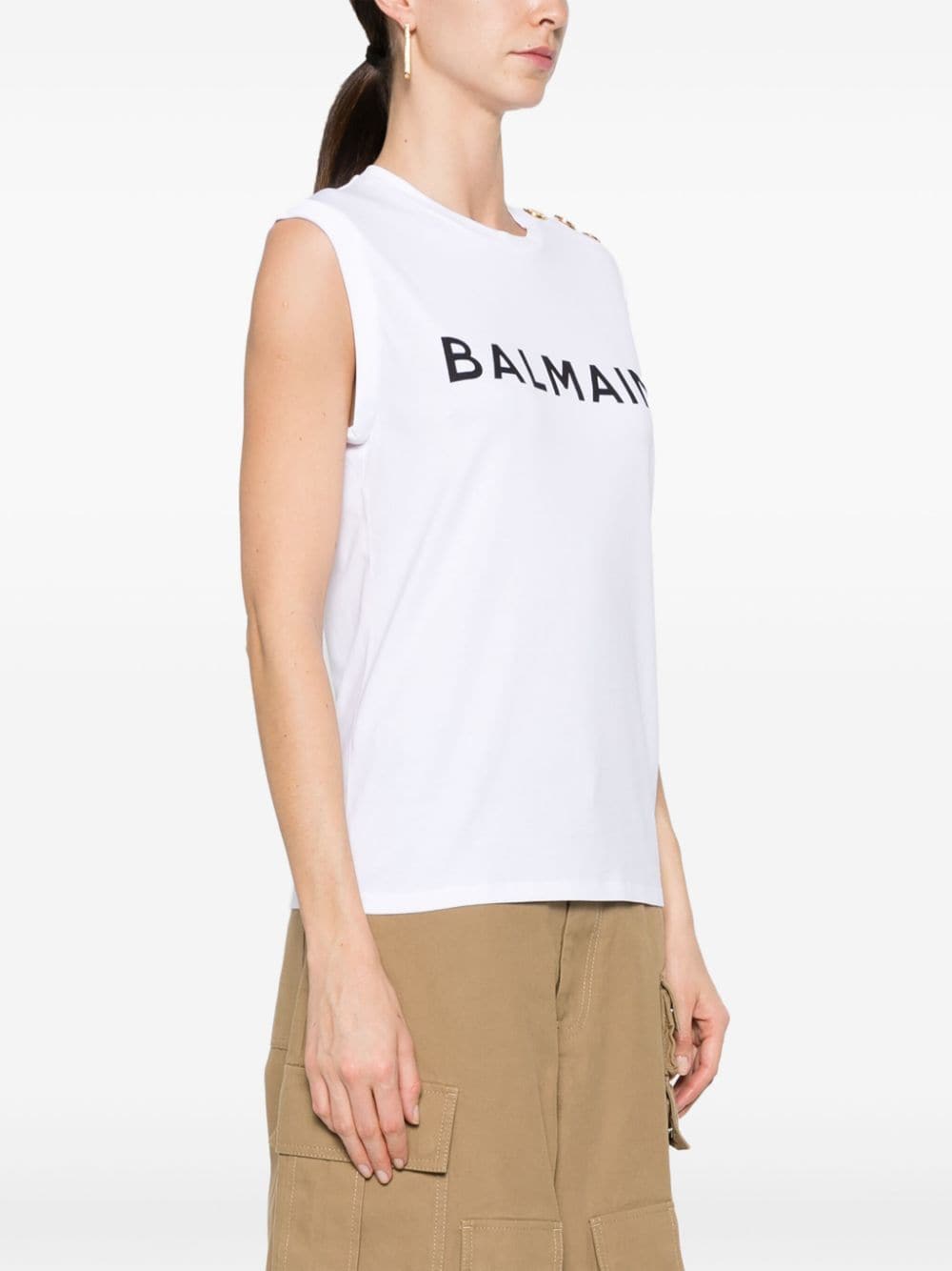 Balmain Top White Cotton