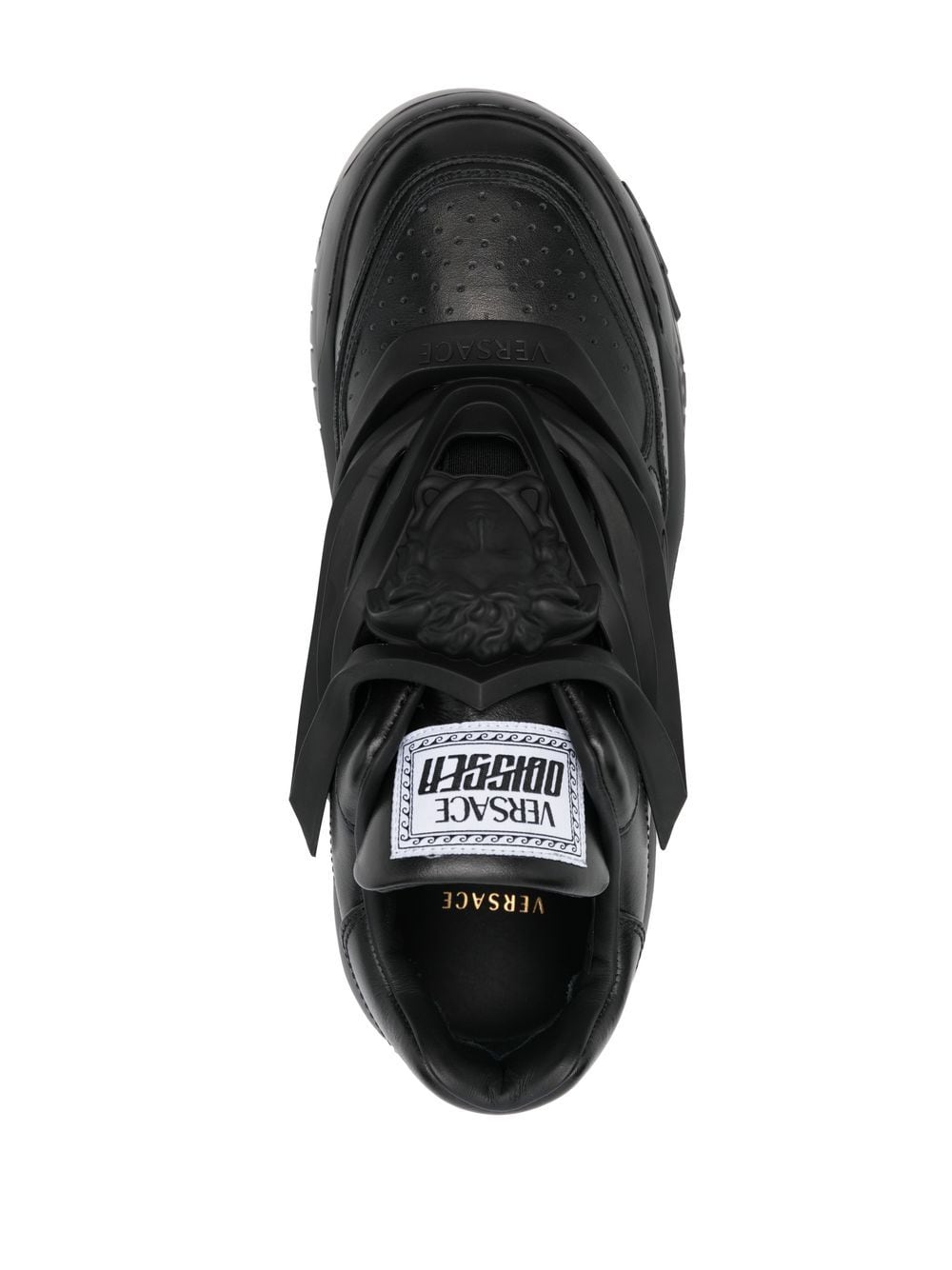 Versace Sneakers Black Sole: Rubber Lining: Leather