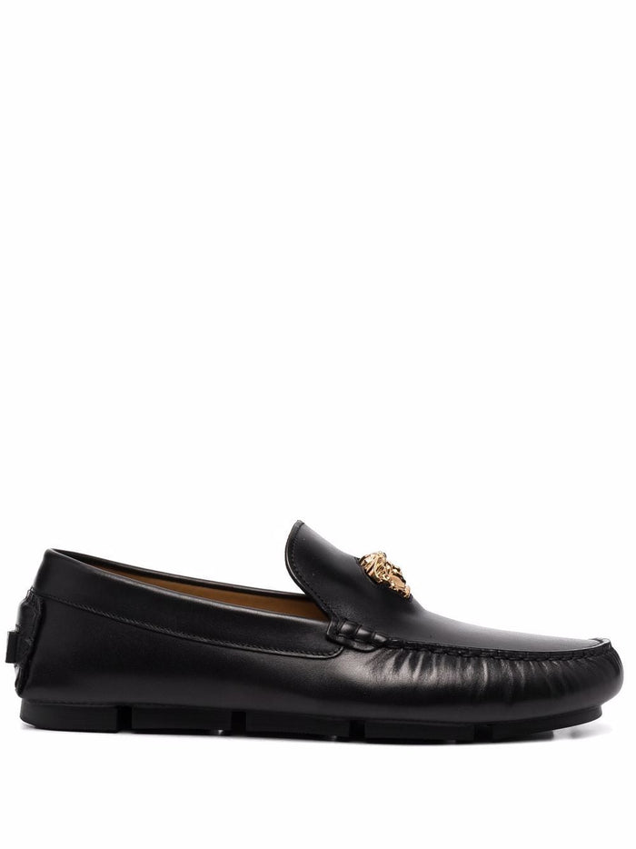 Versace Flat Shoes Black Sole: Rubber Lining: Leather