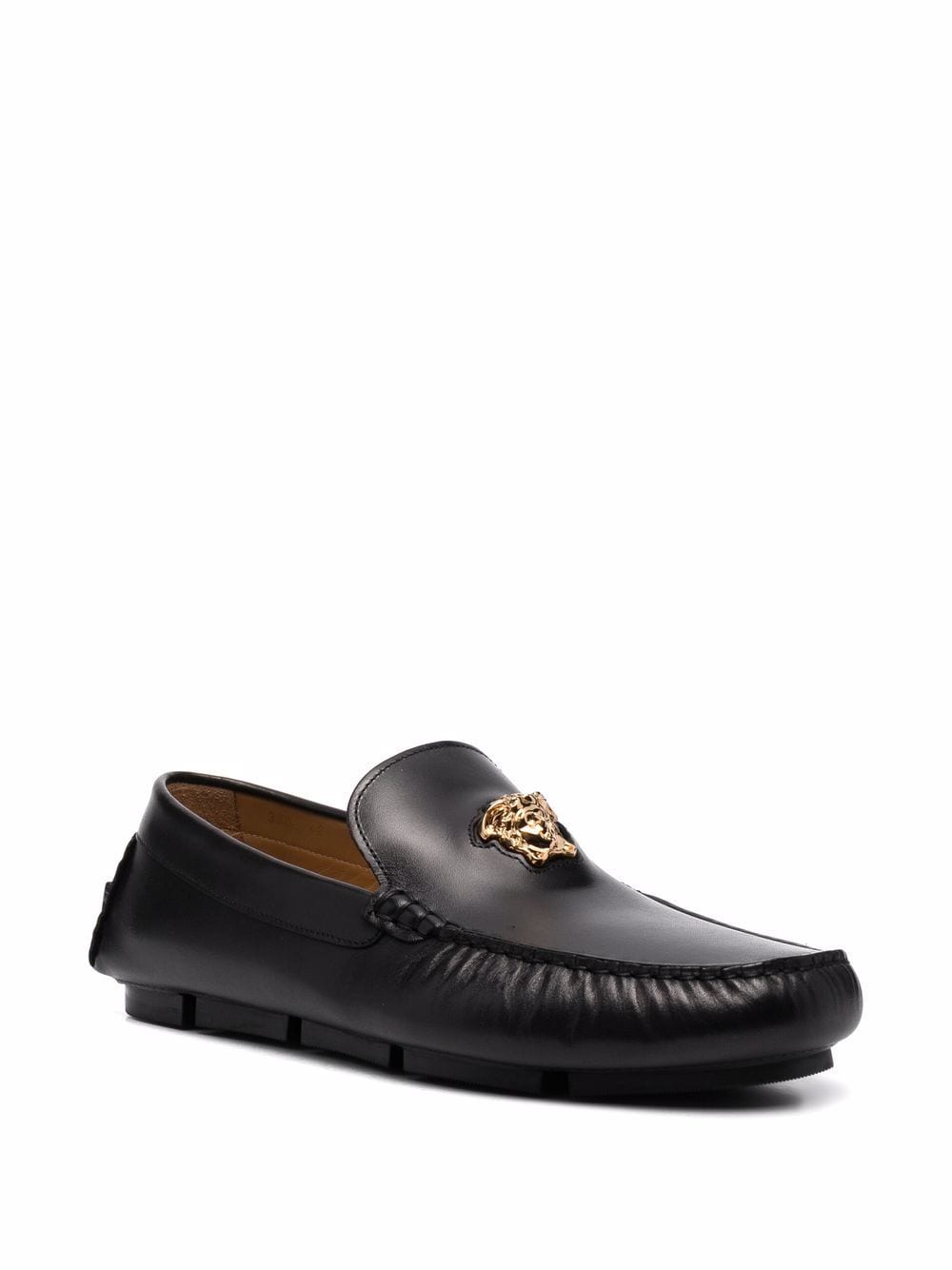 Versace Flat Shoes Black Sole: Rubber Lining: Leather