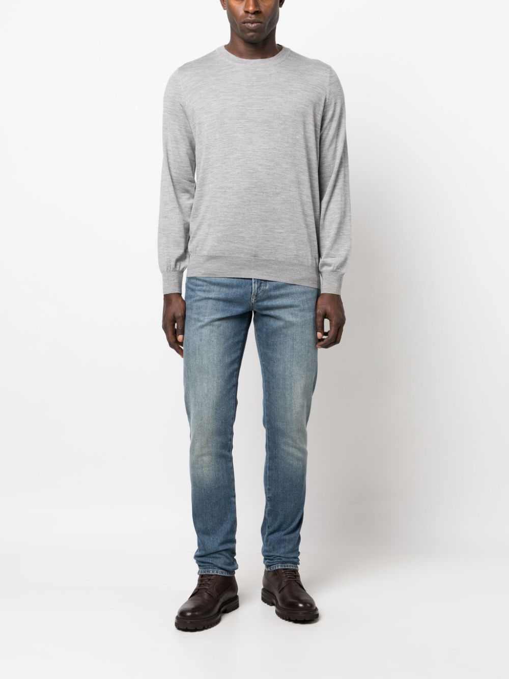 Brunello Cucinelli Sweaters Grigio Chiaro Virgin Wool