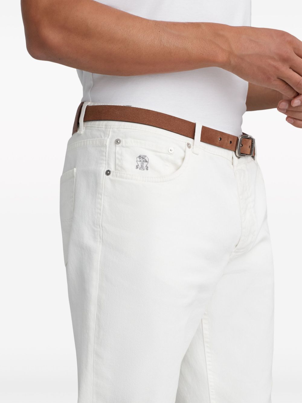 Brunello Cucinelli Jeans Bianco Outer: Leather