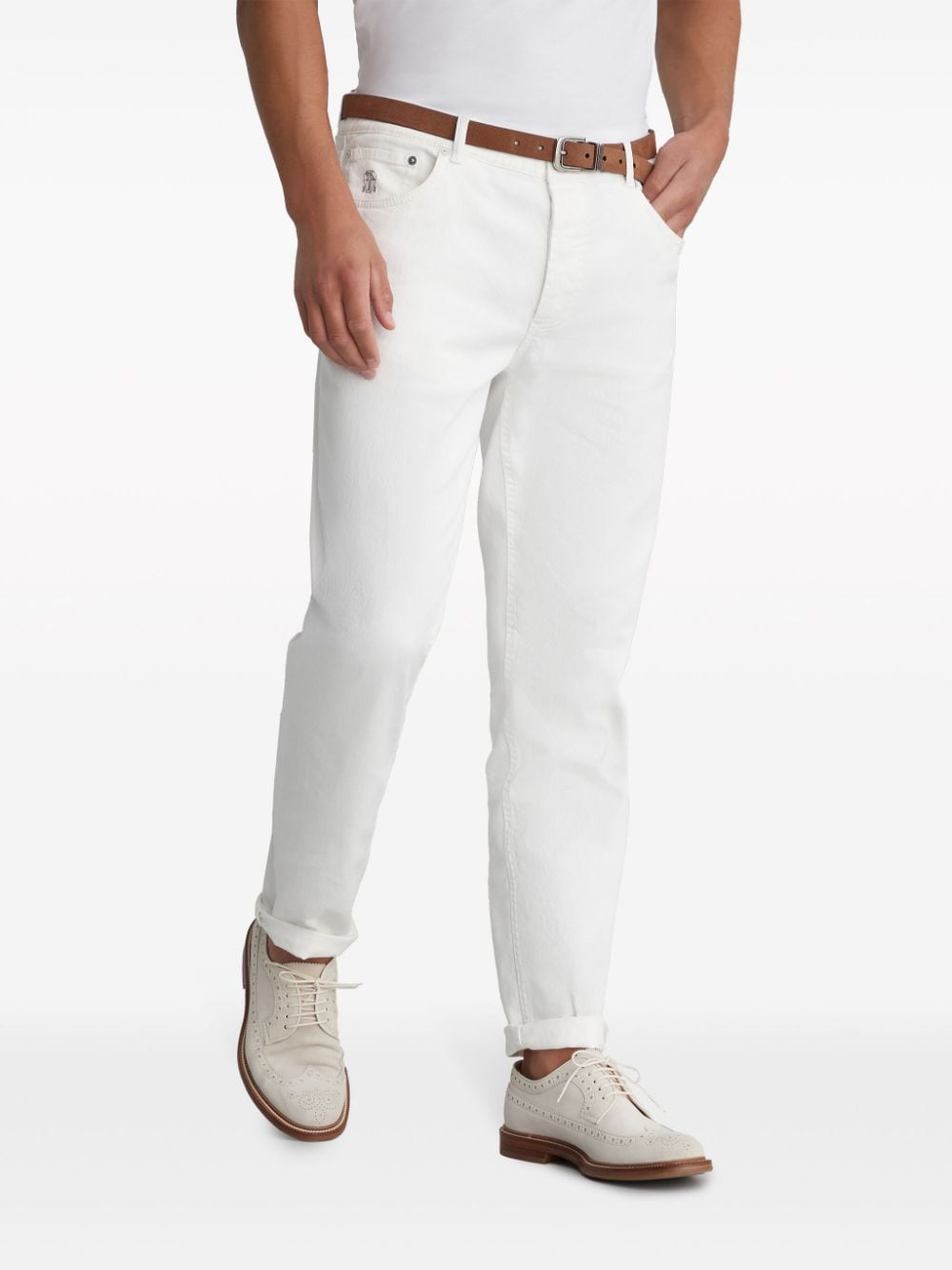 Brunello Cucinelli Jeans Bianco Outer: Leather