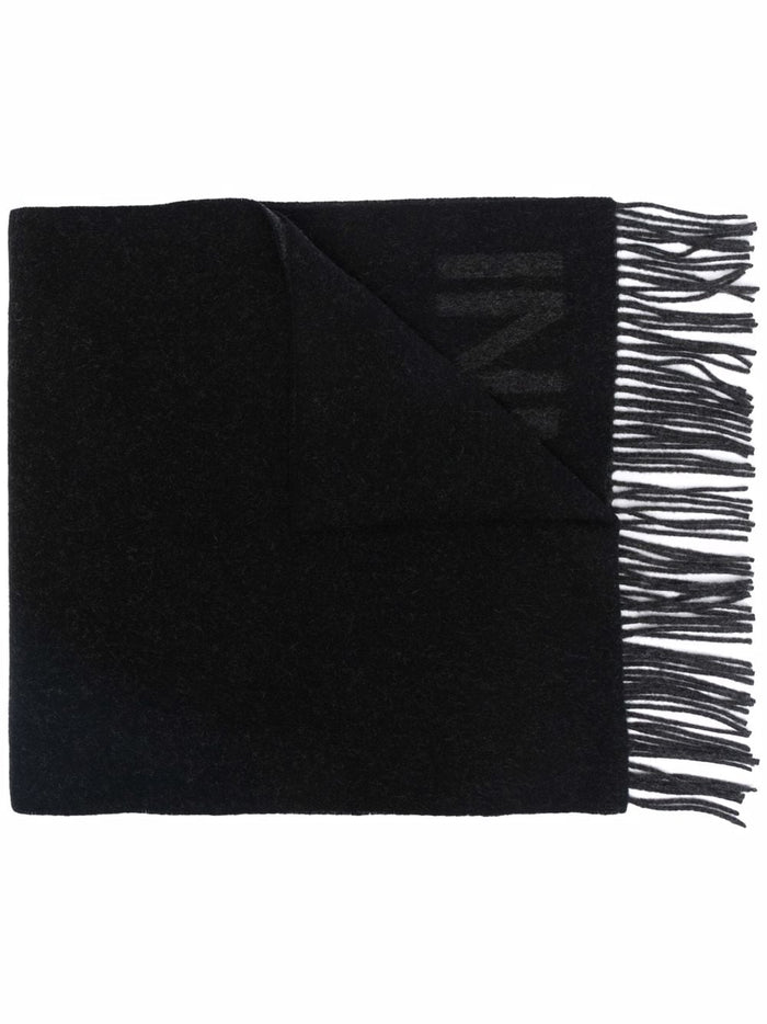 Ganni Scarfs Black Recycled Wool