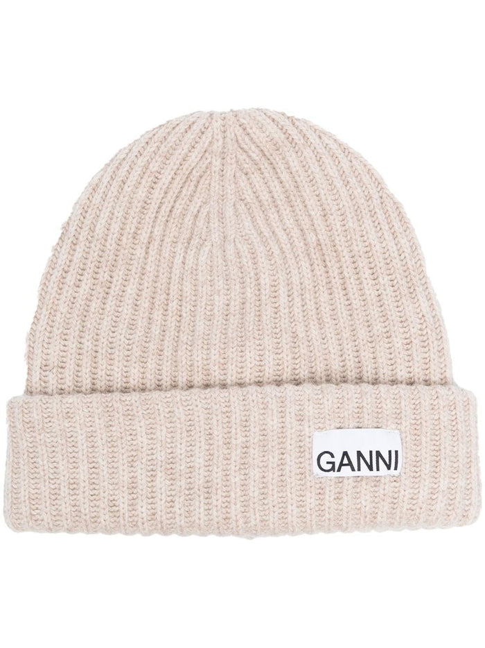 Ganni Hats Beige Wool