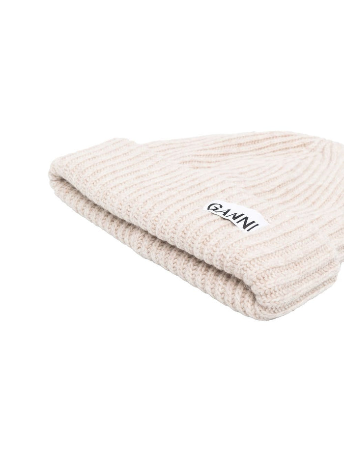 Ganni Hats Beige Wool