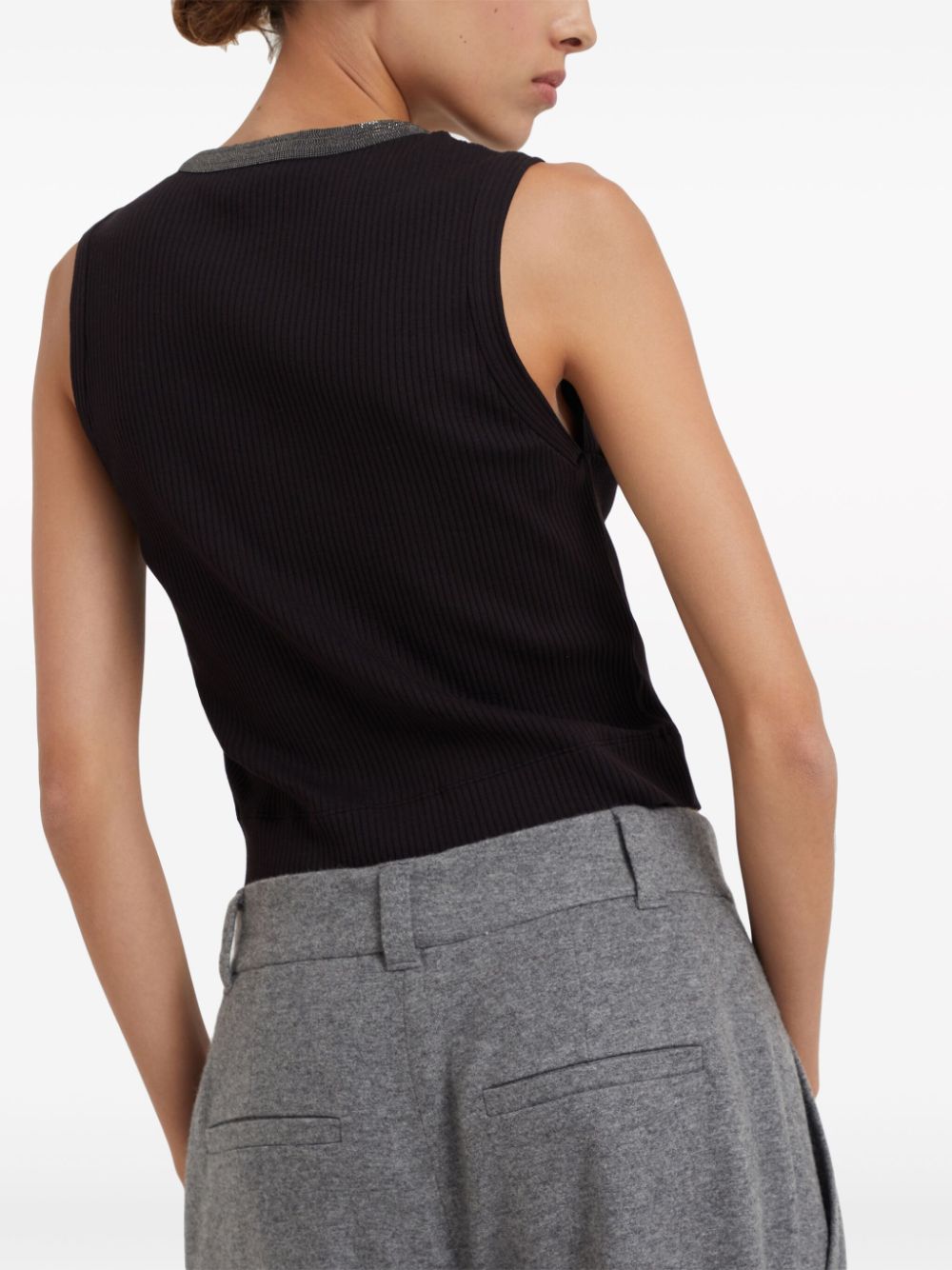 Brunello Cucinelli Top Nero Eco Brass