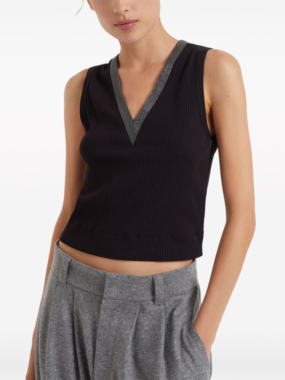 Brunello Cucinelli Top Nero Eco Brass