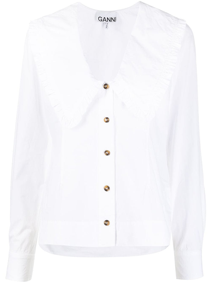 Ganni Shirts White Organic Cotton
