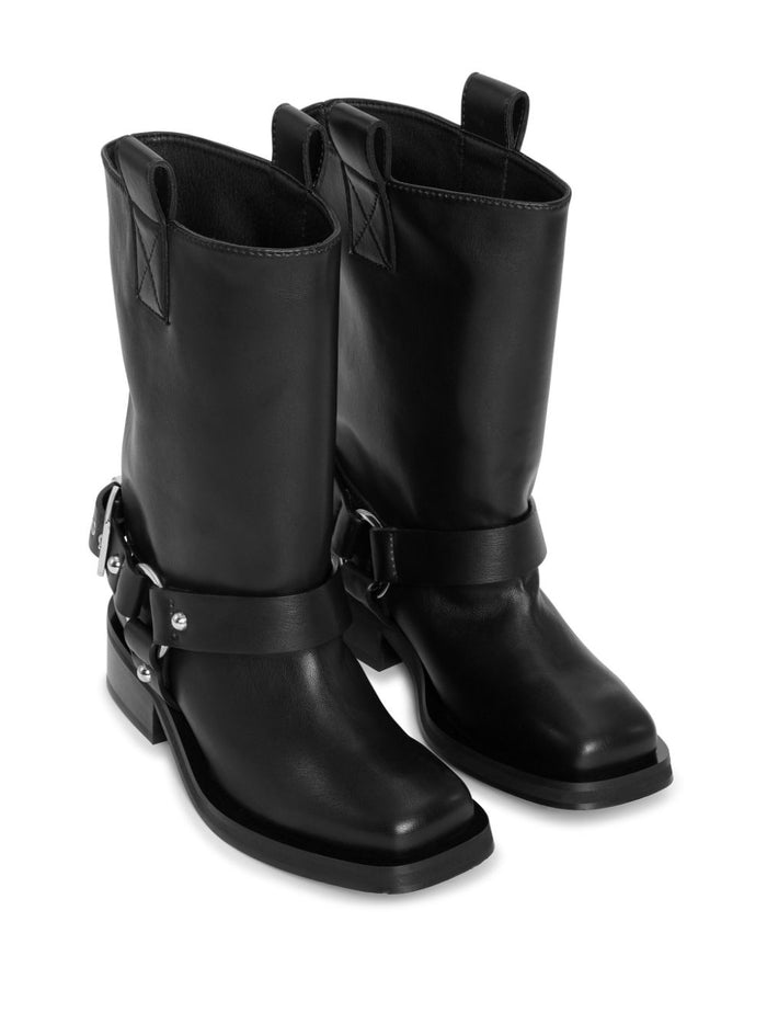 Ganni Boots Black Exterior: Recycled Leather