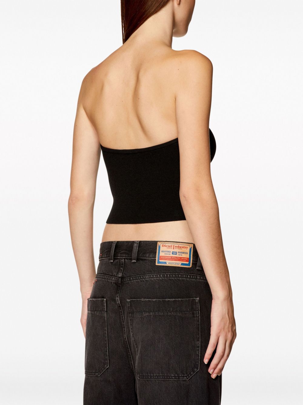 Diesel Top Black Viscose Polyester