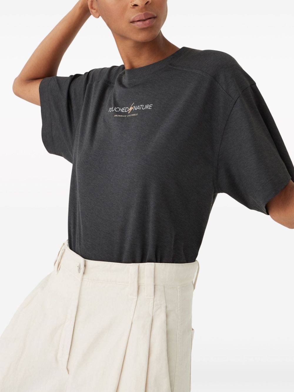 Brunello Cucinelli T-Shirts And Polos Grigio Scuro Cotton