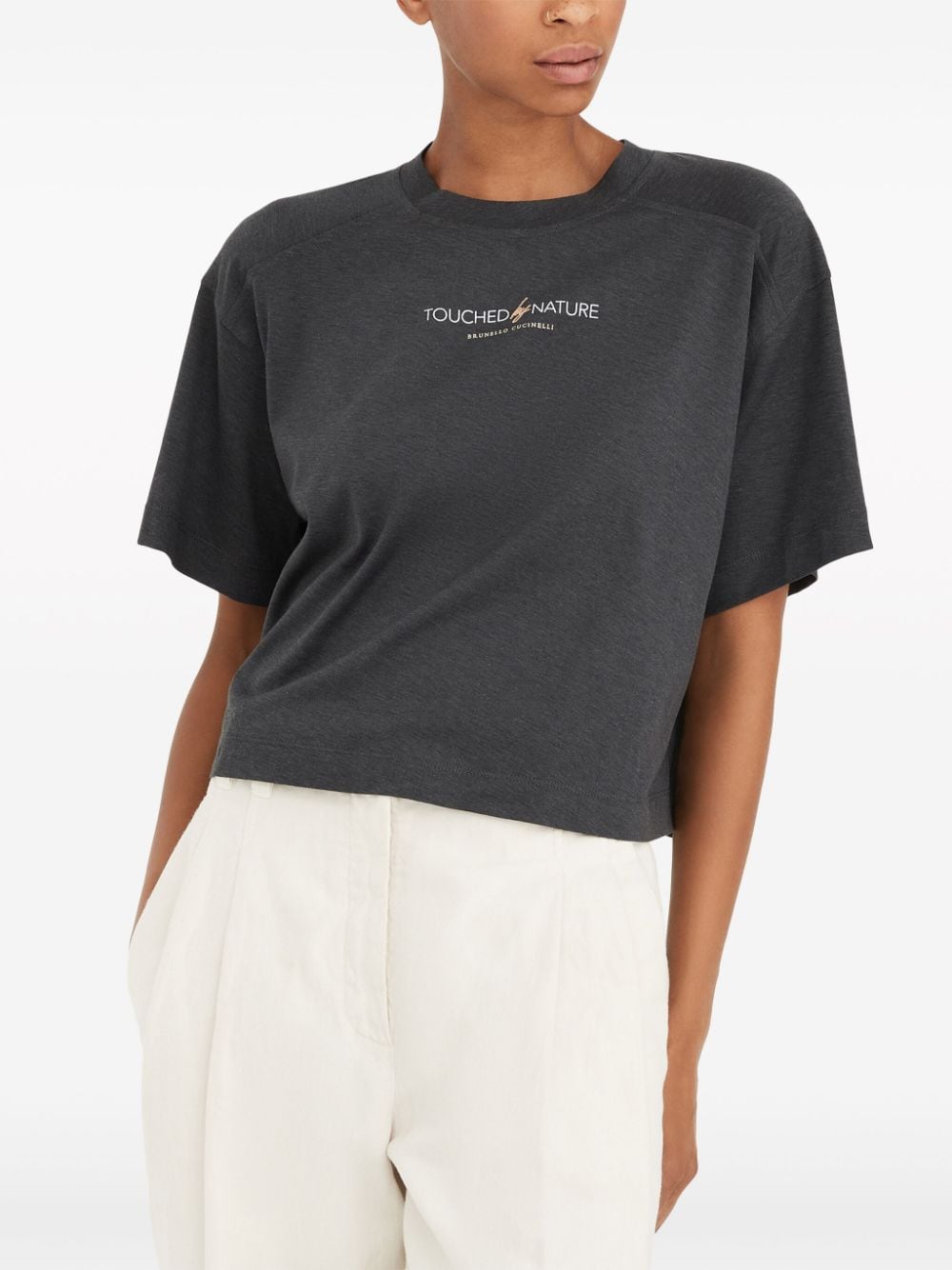 Brunello Cucinelli T-Shirts And Polos Grigio Scuro Cotton