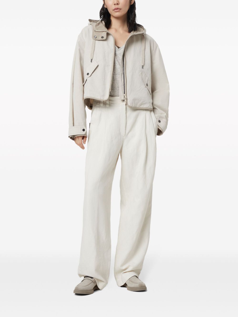 Brunello Cucinelli T-Shirts And Polos Grigio Chiaro Linen/flax