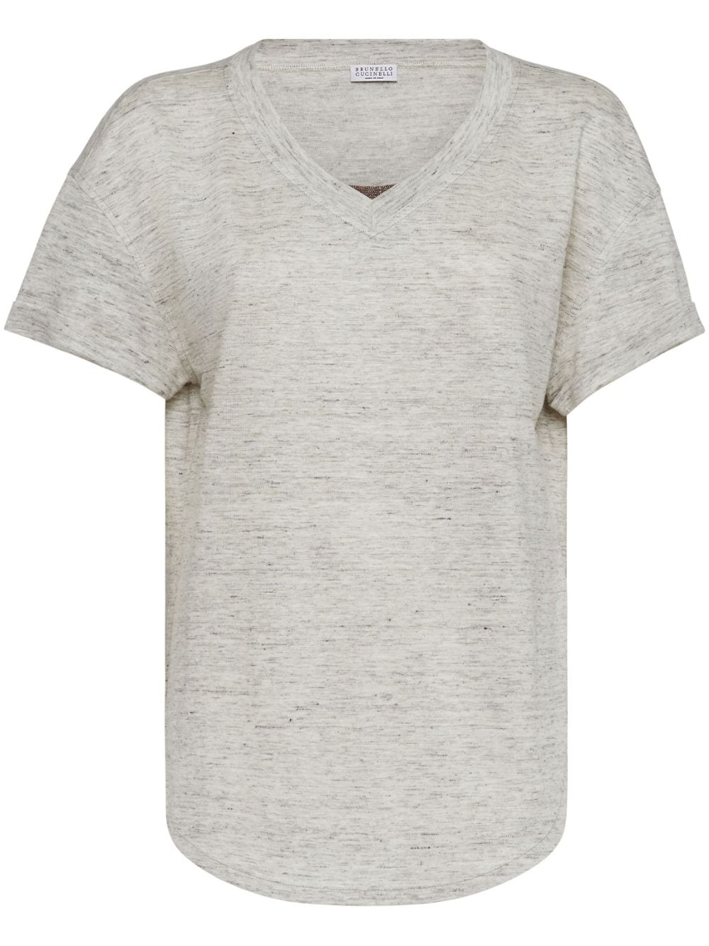 Brunello Cucinelli T-Shirts And Polos Grigio Chiaro Linen/flax