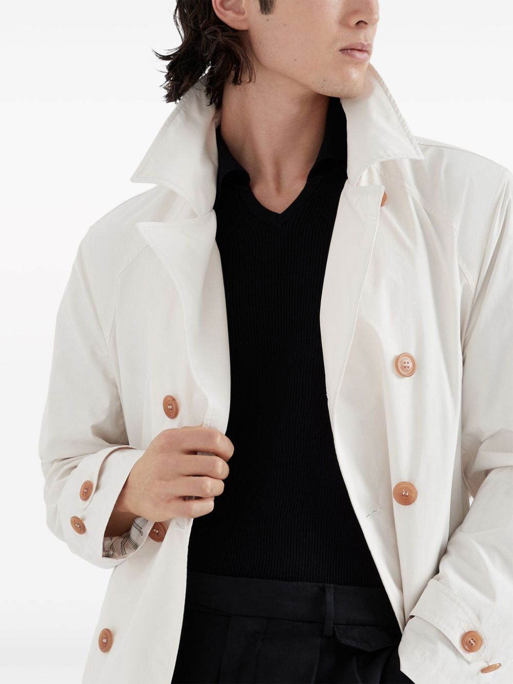 Brunello Cucinelli Coats Bianco Polyester