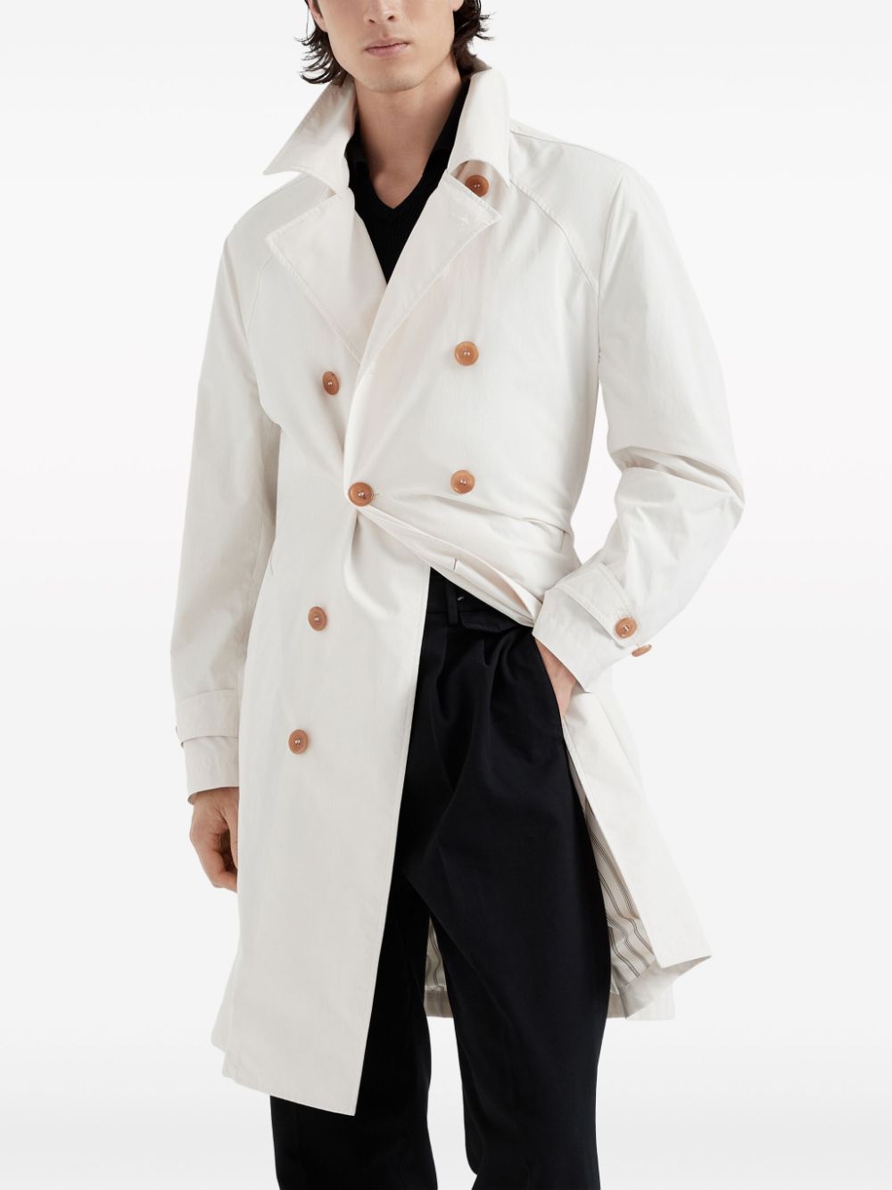 Brunello Cucinelli Coats Bianco Polyester