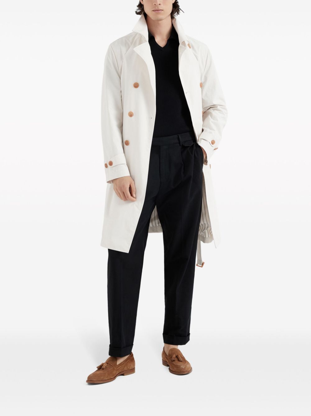Brunello Cucinelli Coats Bianco Polyester