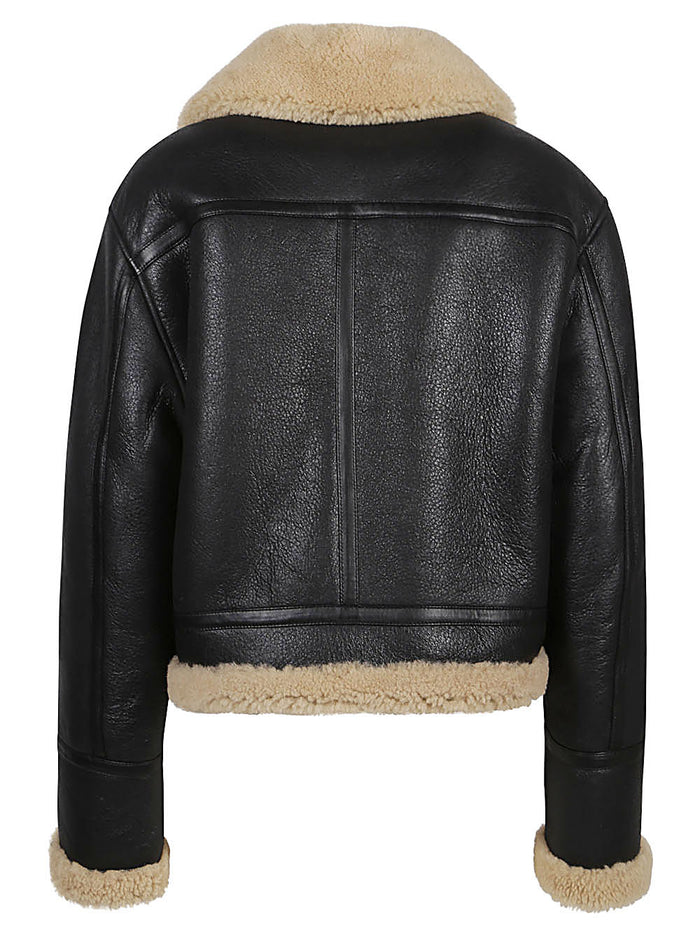 Enes Coats Black Leather
