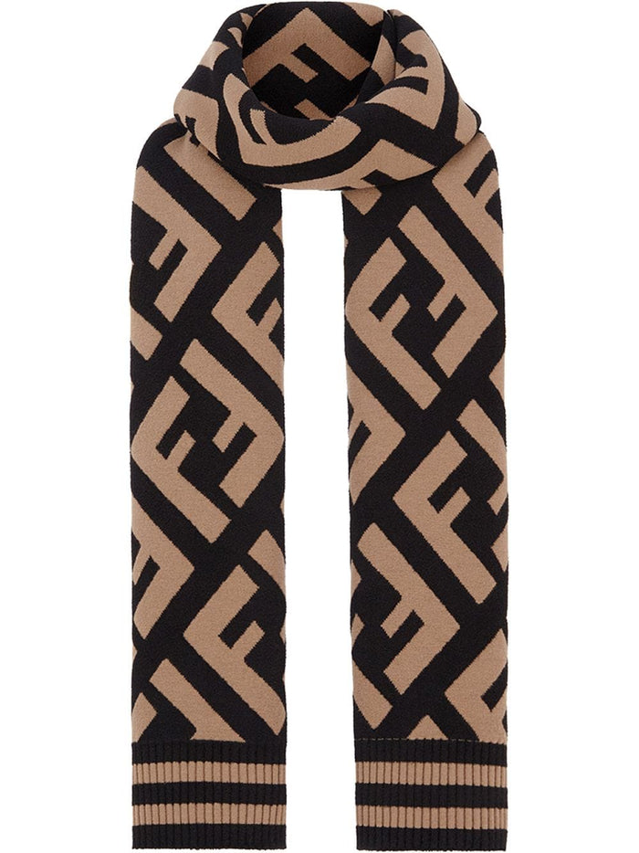 Fendi Scarfs Brown Wool
