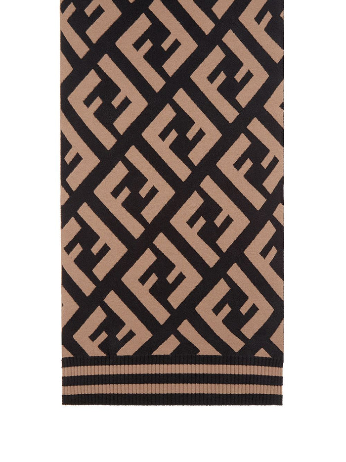 Fendi Scarfs Brown Wool