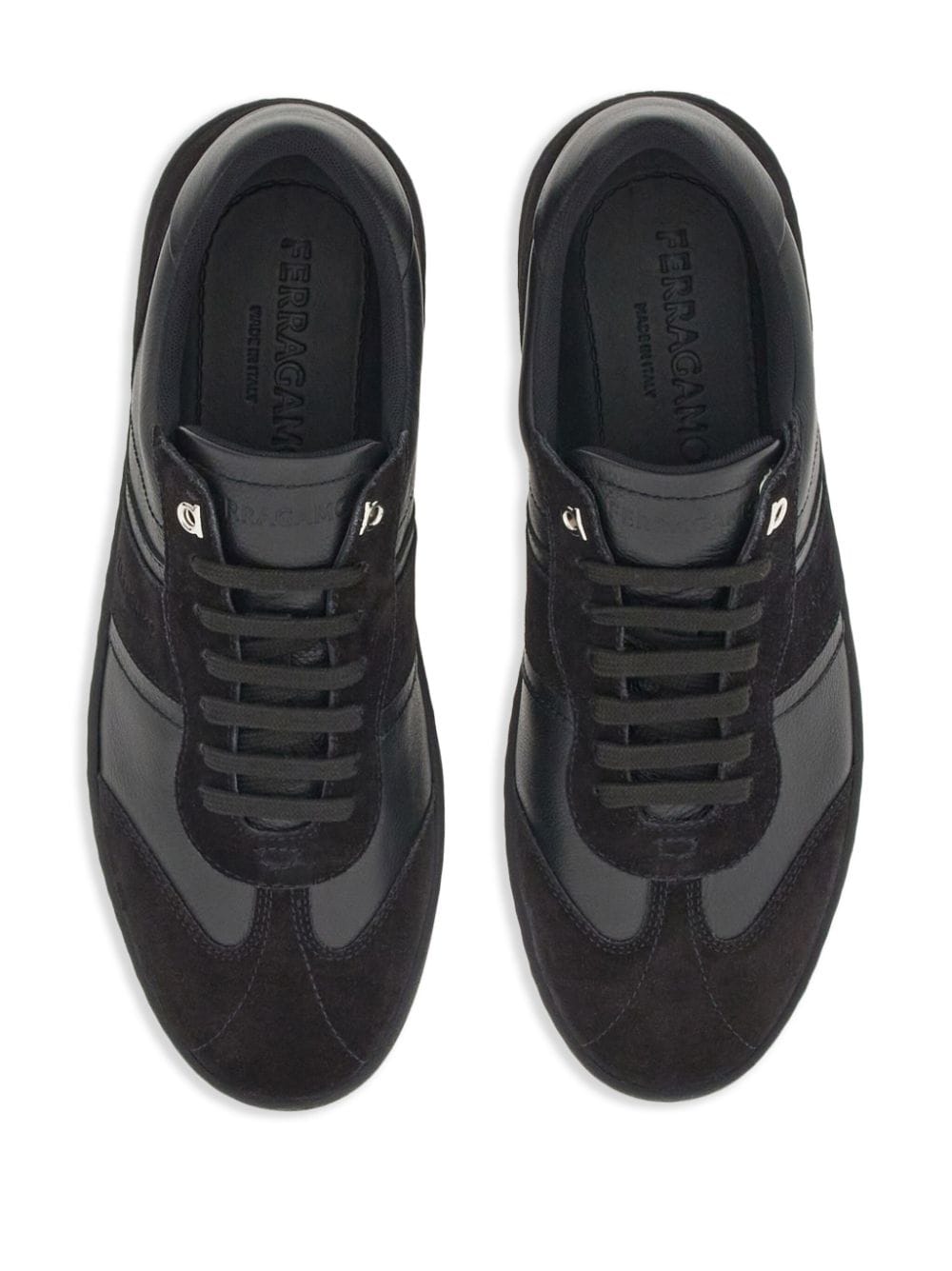 Ferragamo Sneakers Black Outside: Calf Lining: Fabric