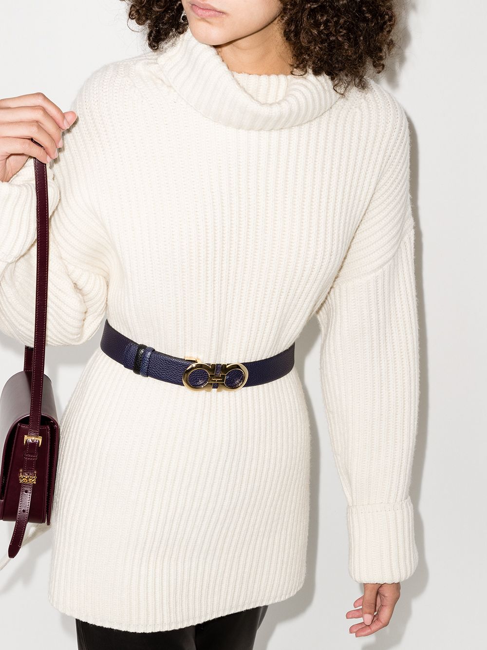 Ferragamo Belts Blue Calf Leather