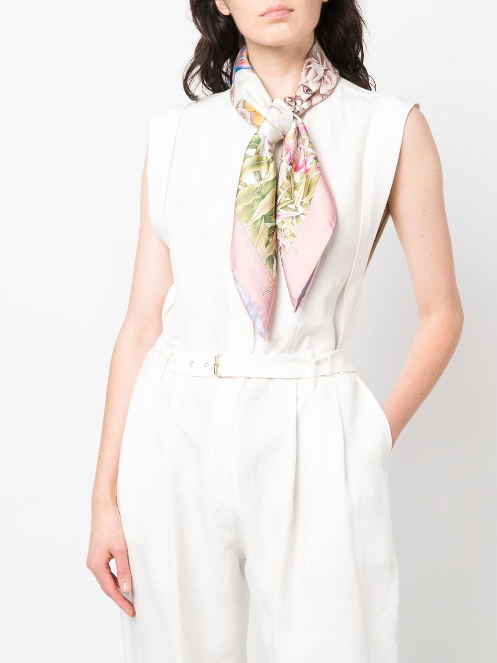 Ferragamo Scarfs White Silk