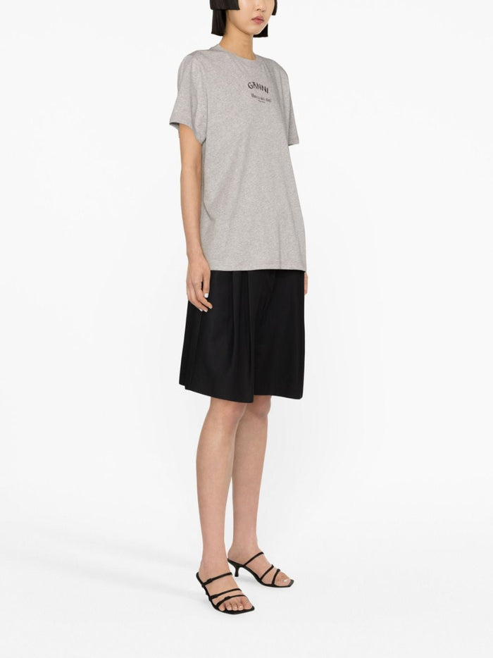 Ganni T-Shirts And Polos Grey Organic Cotton