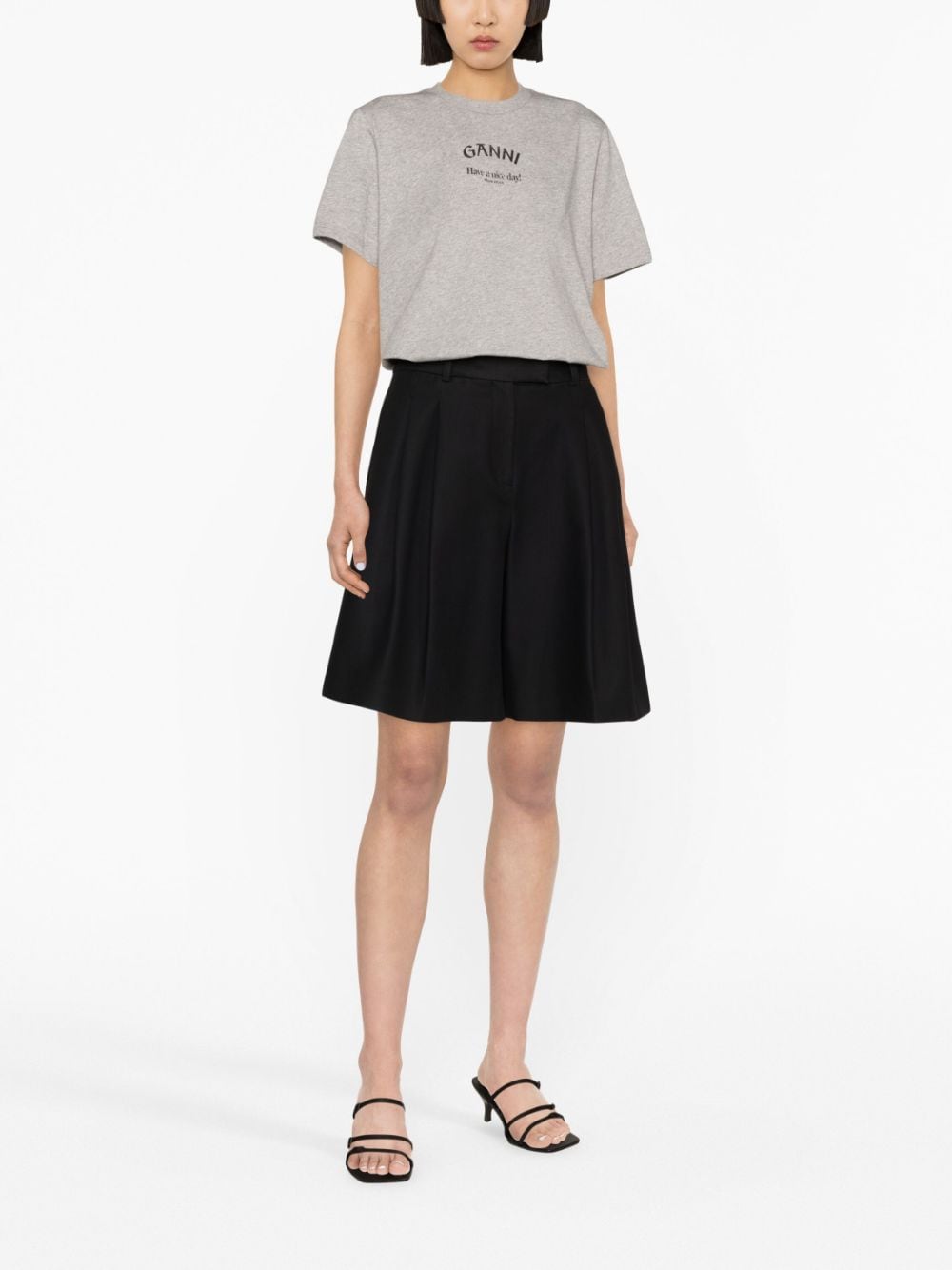 Ganni T-Shirts And Polos Grey Organic Cotton