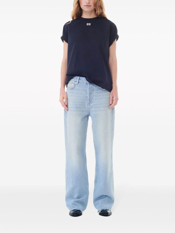 Ganni T-Shirts And Polos Black Organic Cotton