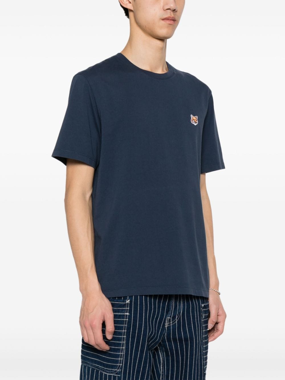 Maison Kitsune T-Shirts And Polos Blue Cotton