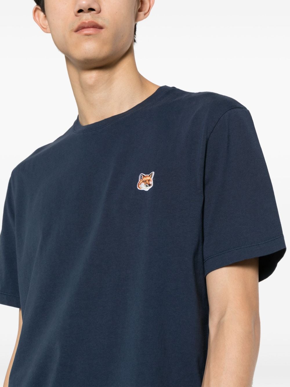 Maison Kitsune T-Shirts And Polos Blue Cotton