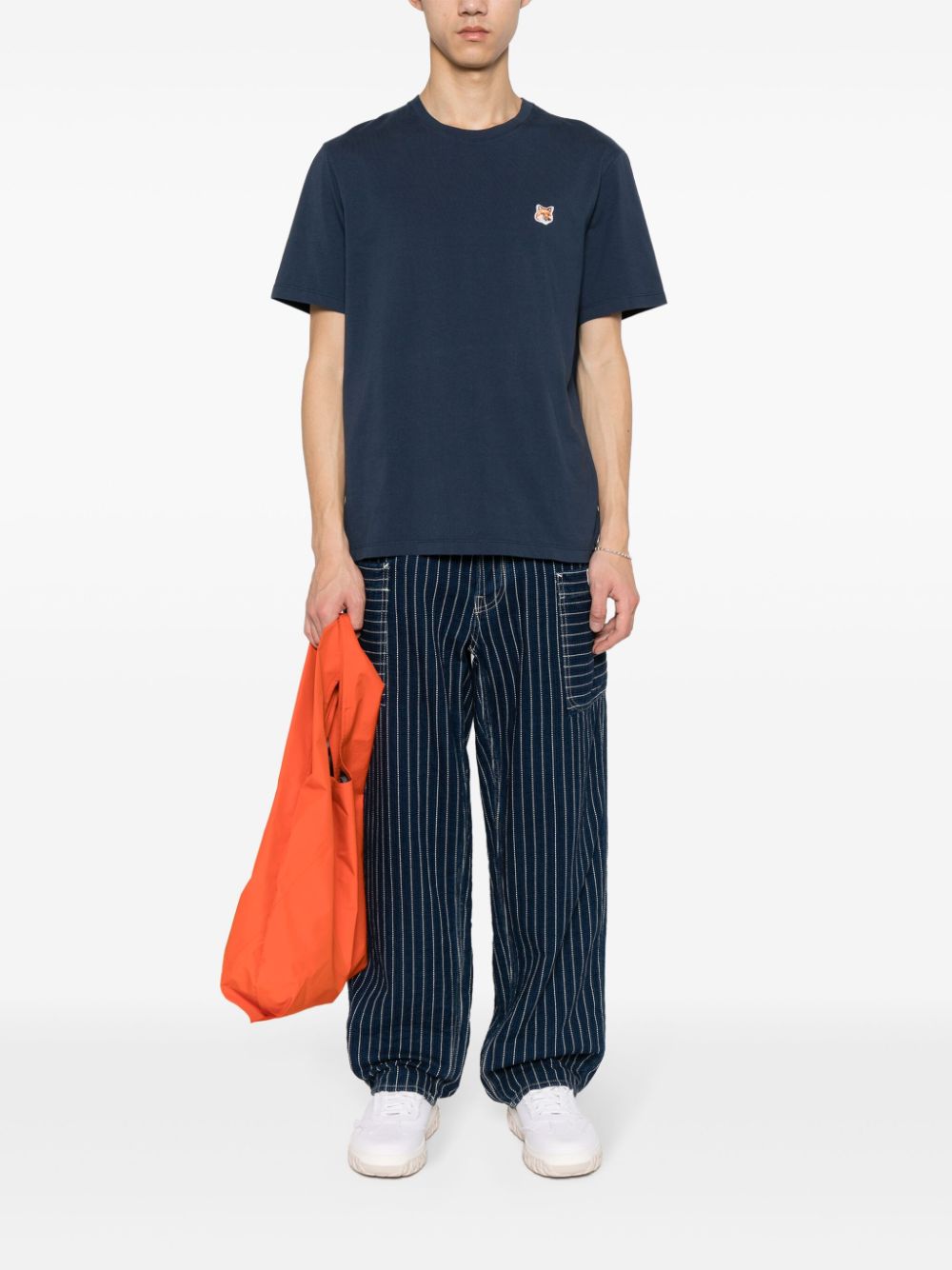 Maison Kitsune T-Shirts And Polos Blue Cotton