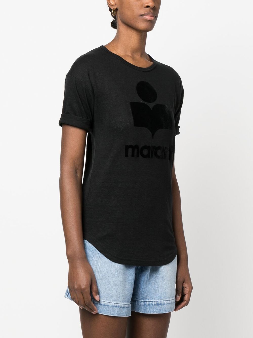 Marant Etoile T-Shirts And Polos Black Linen/flax